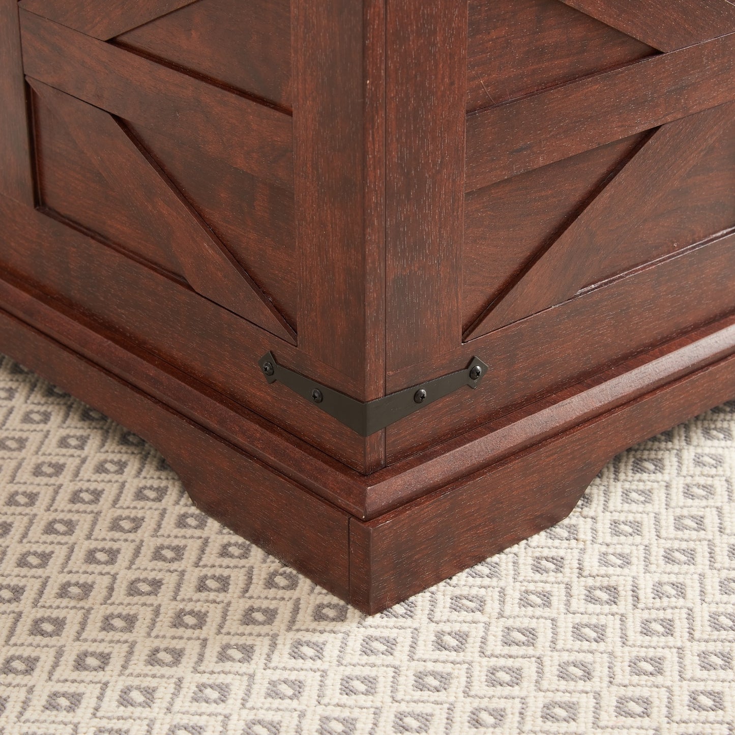 Farmhouse Coffee Table, Square Wood Table With Large Hidden Storage Compartment For Living Room, Bar