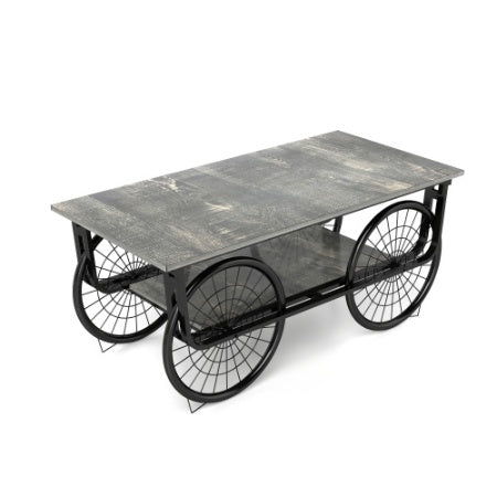 Modern Style Coffee Table Rectangle Coffee Table End Side Table Retro Design Coffee Table With Sturdy Base For Living Room Decor Black