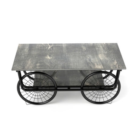 Modern Style Coffee Table Rectangle Coffee Table End Side Table Retro Design Coffee Table With Sturdy Base For Living Room Decor  Black