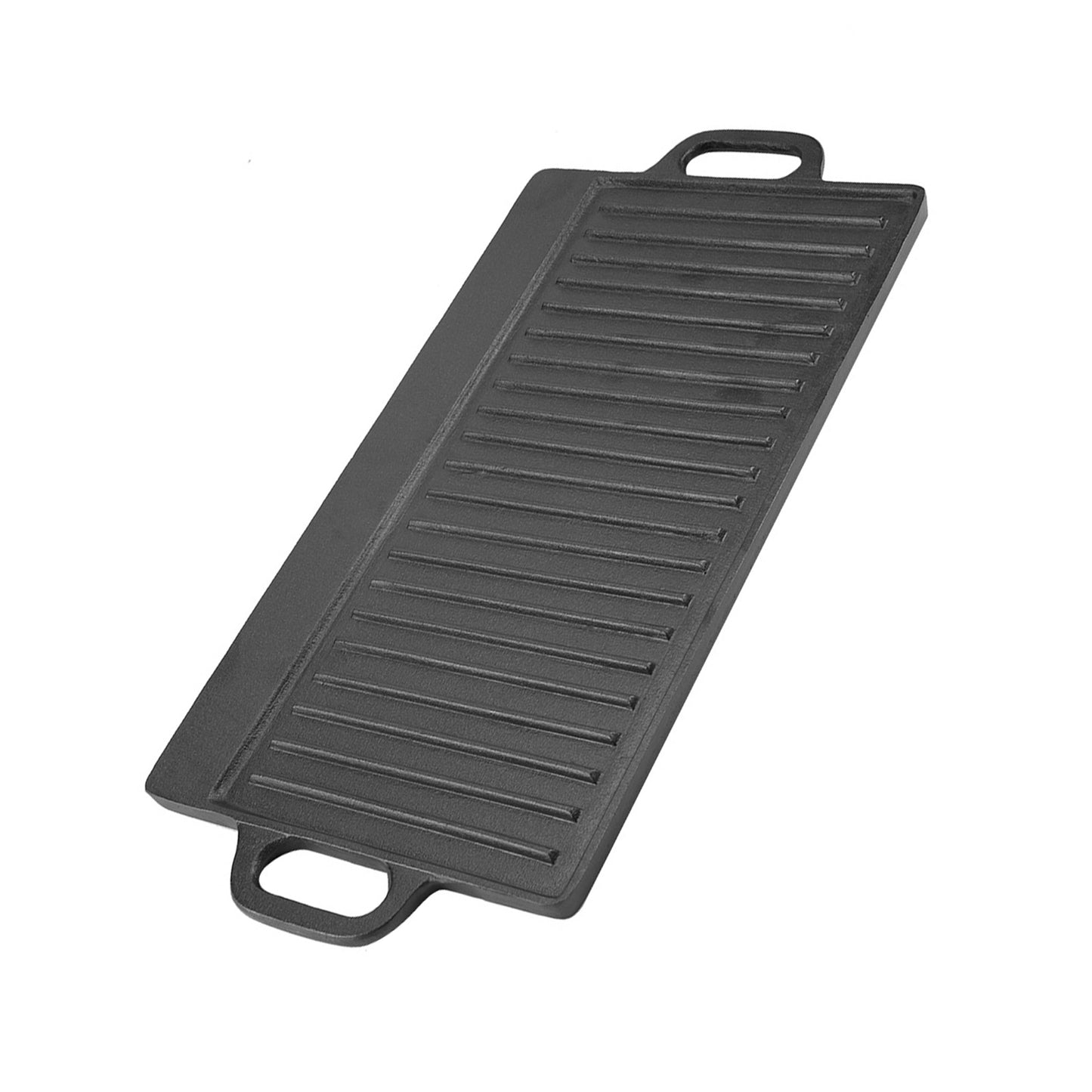 Non-Stick Cast Iron Grill Griddle Pan Ridged and Flat Double Sided Baking Cooking Tray Bakeware