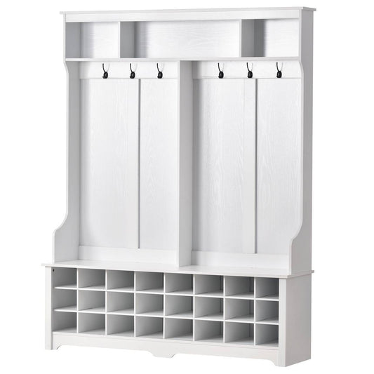 Modern Style Multiple Functions Hallway Coat Rack With Metal Black Hooks
