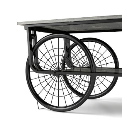 Modern Style Coffee Table Rectangle Coffee Table End Side Table Retro Design Coffee Table With Sturdy Base For Living Room Decor  Black