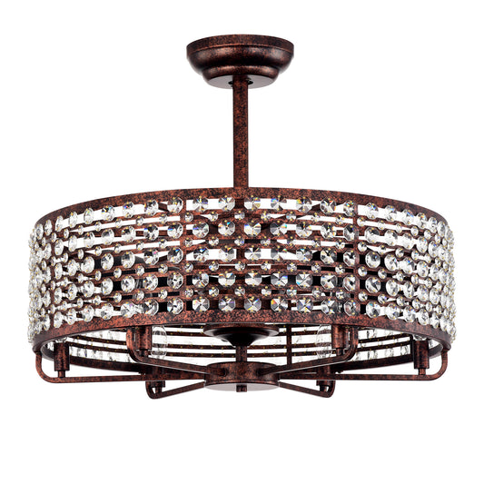 26.8 Inch Chandelier Ceiling Fan ,Crystal Shade Ceiling Fan With Remote Control
