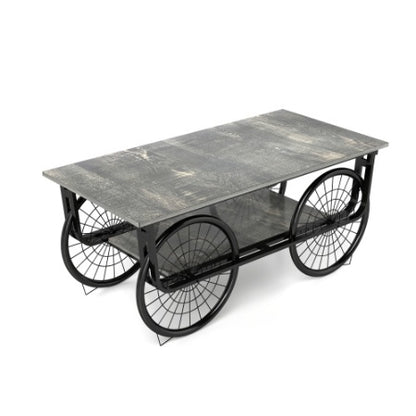 Modern Style Coffee Table Rectangle Coffee Table End Side Table Retro Design Coffee Table With Sturdy Base For Living Room Decor  Black