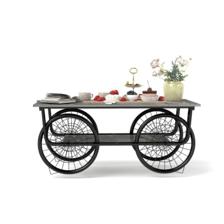 Modern Style Coffee Table Rectangle Coffee Table End Side Table Retro Design Coffee Table With Sturdy Base For Living Room Decor  Black